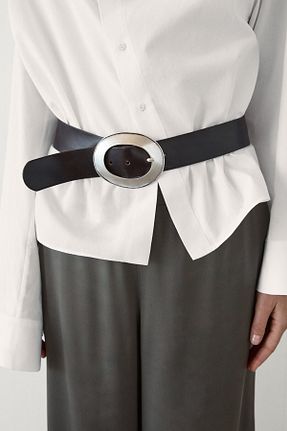 کمربند قهوه ای زنانه چرم خالص Massimo Dutti - کد 845352449