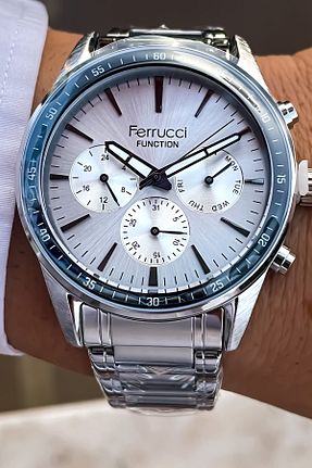 ساعت مچی سفید مردانه 41-45 میلی متر Ferrucci - کد 814377123