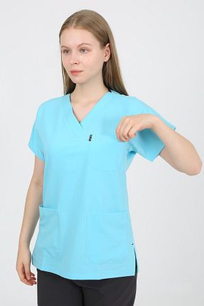 ست بالاتنه و پائین تنه فیروزه ای زنانه بافتنی Nevsa - کد 848610011