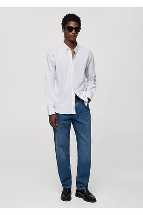 پیراهن سفید مردانه رگولار MANGO Man - کد 807918719
