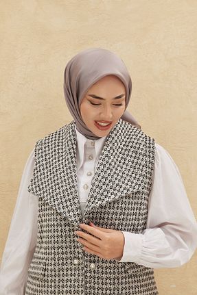 روسری طوسی پلی استر 90 x 90 کد 789299866