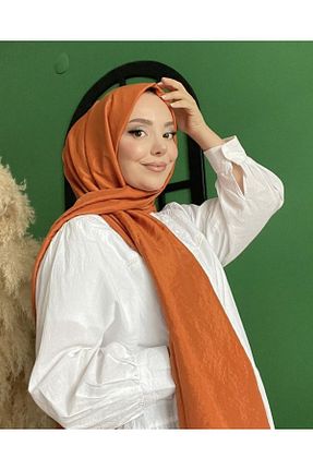 شال نارنجی زنانه ابریشم کد 767898029