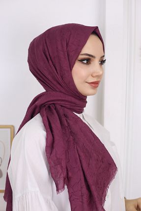 شال زرشکی زنانه پنبه پلی استر ŞİNKESK - کد 848356220