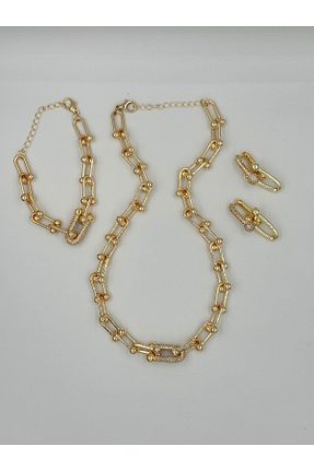 ست جواهر طلائی زنانه 3 تایی etakiqueen - کد 827255254