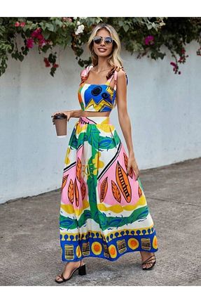 ست بالاتنه و پائین تنه رنگی زنانه بافتنی BRGCLOTHING - کد 830578817