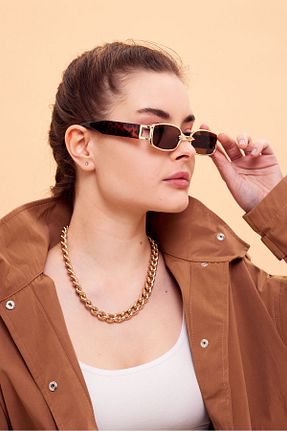 عینک آفتابی قهوه ای زنانه UV400 Nilu Moda - کد 810038476