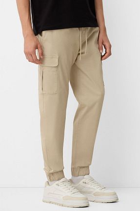 شلوار بژ مردانه پنبه ای Bershka - کد 848499077