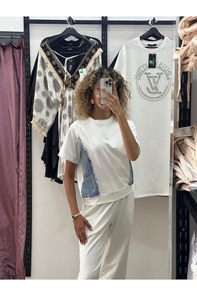 ست بالاتنه و پائین تنه سفید زنانه بافتنی Butik - کد 848547345