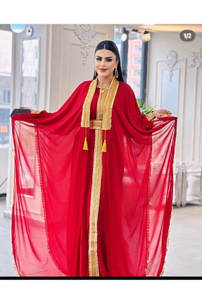 لباس مجلسی و فارغ التحصیلی قرمز زنانه توری Firdevs Giyim - کد 848577711