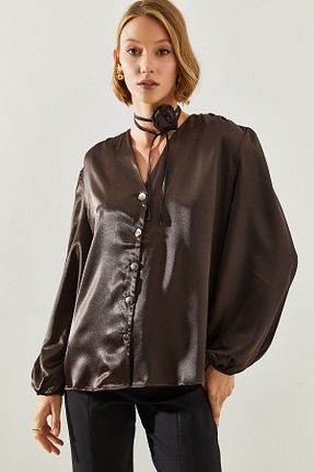 پیراهن قهوه ای زنانه رگولار Bianco Lucci - کد 848609028