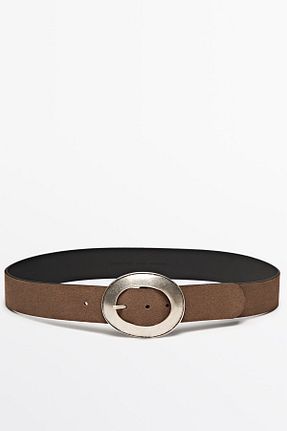 کمربند قهوه ای زنانه چرم خالص Massimo Dutti - کد 848602005