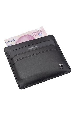 جا کارتی مشکی زنانه چرم خالص Pierre Cardin - کد 848599981
