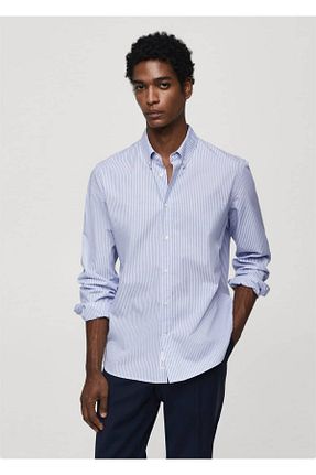 پیراهن آبی مردانه رگولار MANGO Man - کد 807918330