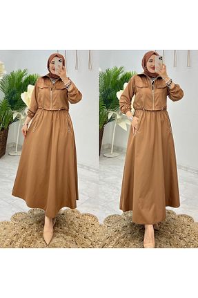 ست بالاتنه و پائین تنه قهوه ای زنانه بافتنی FIRSTESLEM - کد 848645652