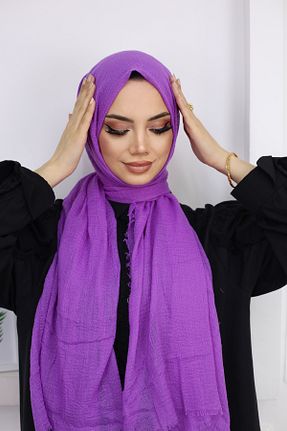 شال بنفش زنانه پنبه پلی استر ŞİNKESK - کد 848659825