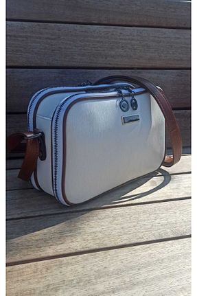 کیف دوشی سفید زنانه چرم مصنوعی Mega & Polo - کد 126353027