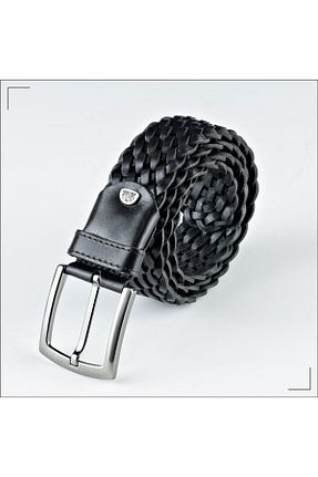 کمربند مشکی مردانه چرم خالص Derimo Leather - کد 126553766