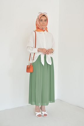 دامن حجاب سبز زنانه کمر کش دار Rukayyel - کد 127577748