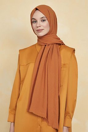 شال نارنجی زنانه پنبه ای KALİLA - کد 75021890