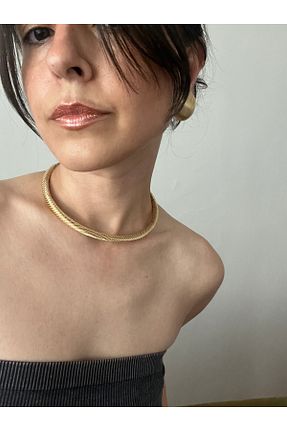 گردنبند جواهر طلائی زنانه فلزی Hoop jewelery - کد 848500985