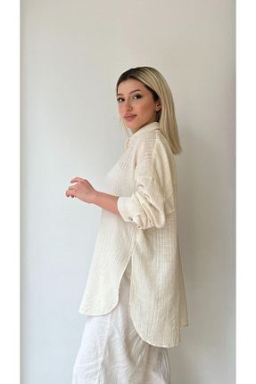 پیراهن بژ زنانه اورسایز LADY RIVSD - کد 848492729
