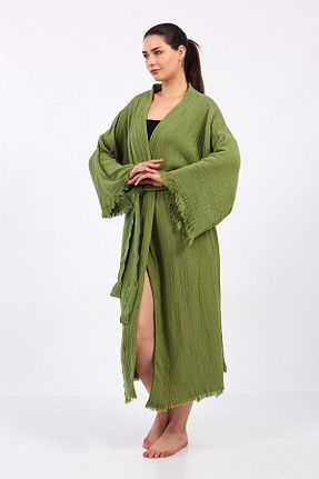 کیمونو و کافتان سبز زنانه پنبه ای Genel Markalar - کد 848728827