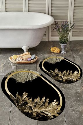 پادری حمام مشکی پلی استر YTR HOME - کد 789656065