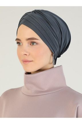کلاه شنای حجاب طوسی زنانه Mervin Şal - کد 81488348