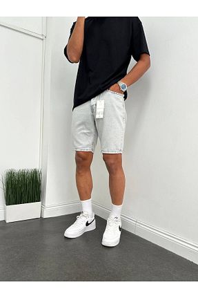 شلوارک و برمودا طوسی مردانه Relaxed Denim Shorty - کد 822411734