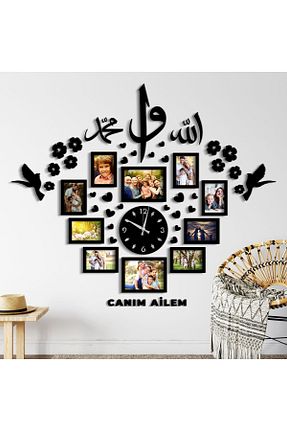 ساعت دیواری مشکی 150 x 150 HomeRossa - کد 292905012