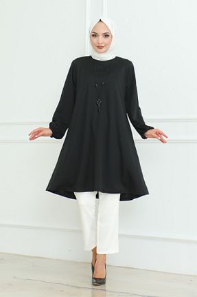 تونیک حجاب مشکی زنانه پلی استر AYMONY - کد 849007077