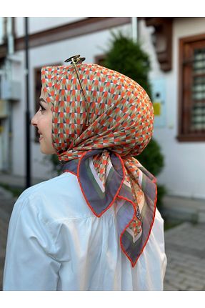 دستمال گردن نارنجی زنانه پنبه ای MONOOR - کد 849047022