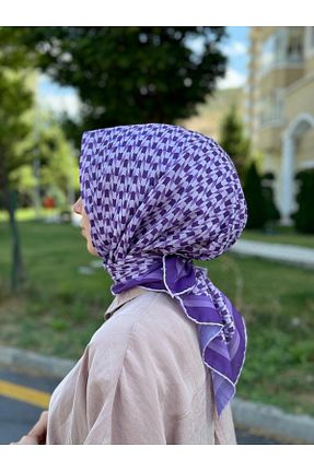 دستمال گردن بنفش زنانه پنبه ای MONOOR - کد 849046997