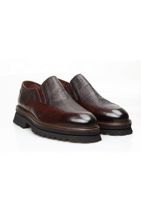 کفش کژوال قهوه ای مردانه چرم خالص Butik - کد 849065367
