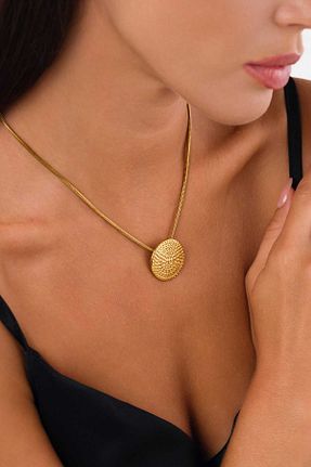 گردنبند استیل ( فولاد ) طلائی زنانه استیل (فولاد) PS ACCESSORİES - کد 841361138