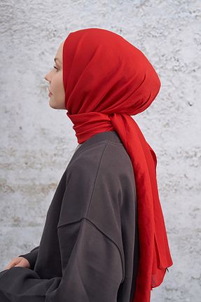 شال قرمز زنانه پنبه ای ARMANDA - کد 849125631
