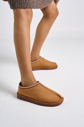 دمپائی خانگی قهوه ای زنانه چرم مصنوعی Bestyle - کد 790150378
