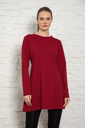 تونیک زرشکی زنانه بافت MyBen - کد 156576706