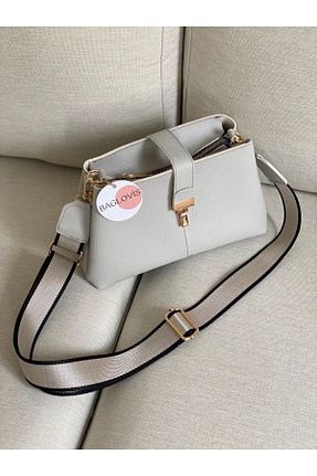 کیف دوشی سرمه ای زنانه چرم مصنوعی BAGLOVİS - کد 801989482