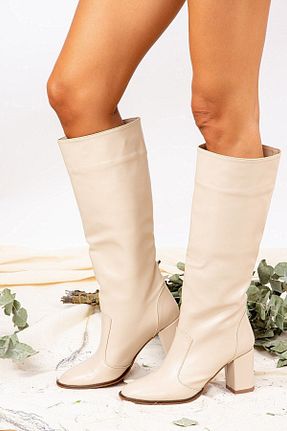 چکمه بژ زنانه چرم مصنوعی Fox Shoes - کد 50803517