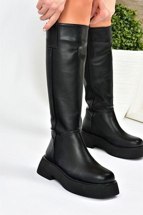 چکمه مشکی زنانه چرم مصنوعی Fox Shoes - کد 161225657