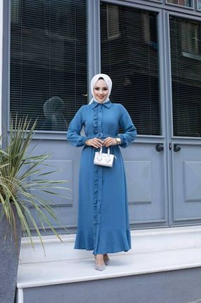 لباس حجاب آبی زنانه رگولار Brs - کد 849148511