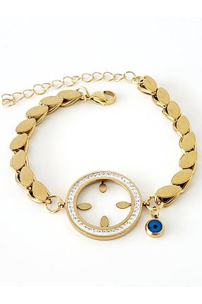 دستبند استیل (فولاد) طلائی زنانه استیل (فولاد) hena - کد 837468693