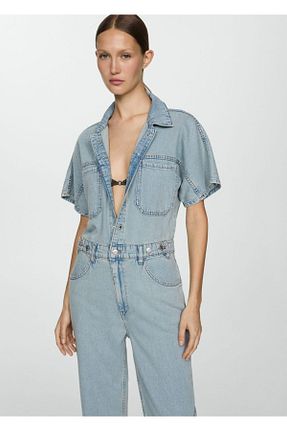 سرهمی آبی زنانه آستین کوتاه MANGO - کد 822182056