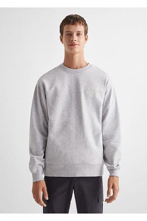 سوئیشرت طوسی مردانه ساده MANGO Teen - کد 757817184