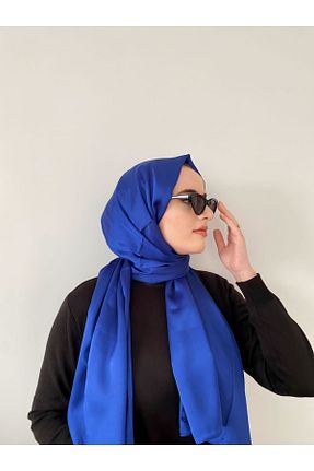 شال آبی زنانه ابریشم کد 848704744