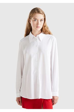 پیراهن سفید زنانه رگولار United Colors of Benetton - کد 848707109