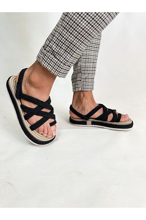 صندل مشکی زنانه پاشنه تخت MERKEN - کد 839965175