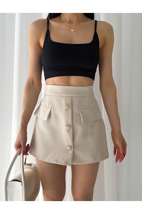 دامن بژ زنانه پارچه Unique Style - کد 818729772