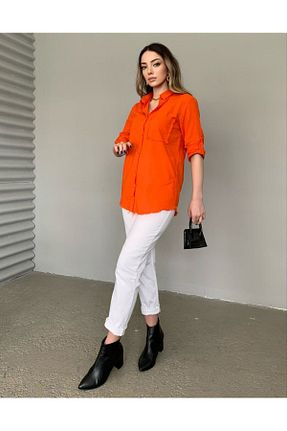 پیراهن نارنجی زنانه اسلیم BAJAR - کد 831605081